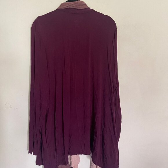 Logo Lori Goldstein Cardigan Sweater Women's 2X Purple Draped Open Front T5 - Picture 7 of 7